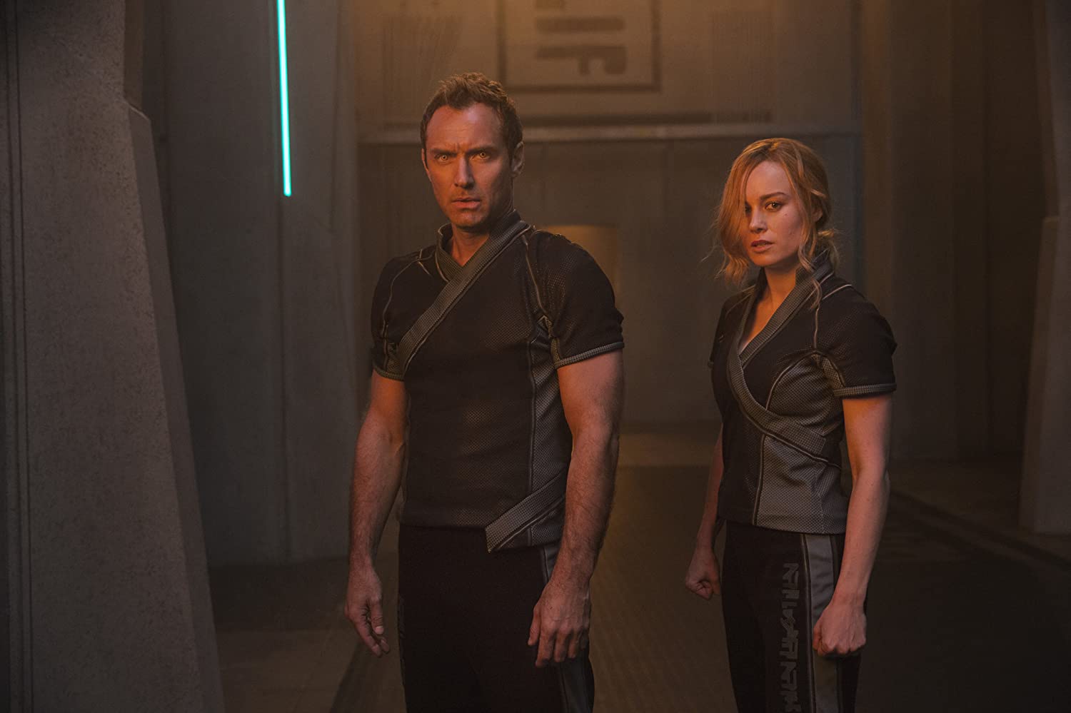 Jude Law and Brie Larson in Captain Marvel (2019)