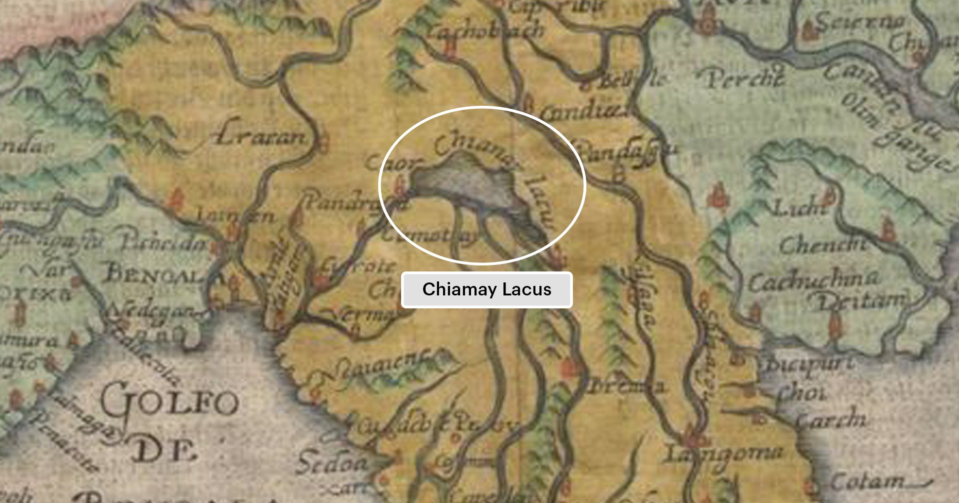 ทะเลสาบเชียงใหม่ (Chiamay Lacus) ในแผนที่เรกนัม เสียม 