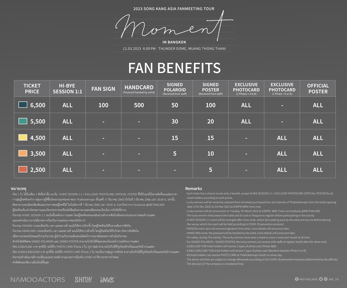 SONG KANG ASIA FANMEETING TOUR 'MOMENT' IN BANGKOK