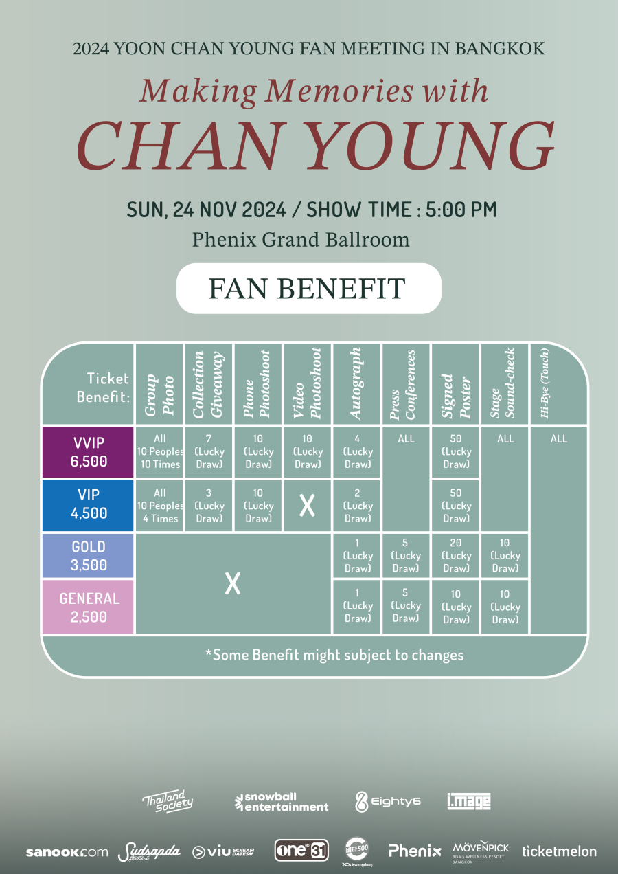 ยุนชานยอง แฟนมีตติ้ง 2024 YOON CHAN YOUNG FANMEETING IN THAILAND Making Memories with CHAN YOUNG