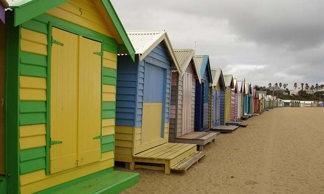 บ้านสีสดใส ที่ Brighton beach