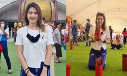 "พั้นช์ วรกาญจน์" พาไหว้ "ไอ้ไข่" แฟนๆ แห่ส่องเลขเซียมซี หวังรางวัลใหญ่