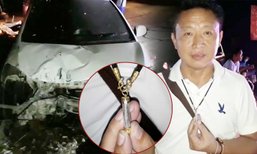 โชว์ตะกรุดของดี ขับวีออสกวาดเสาไฟเรียบ 4 ต้น คนขับไร้รอยข่วน