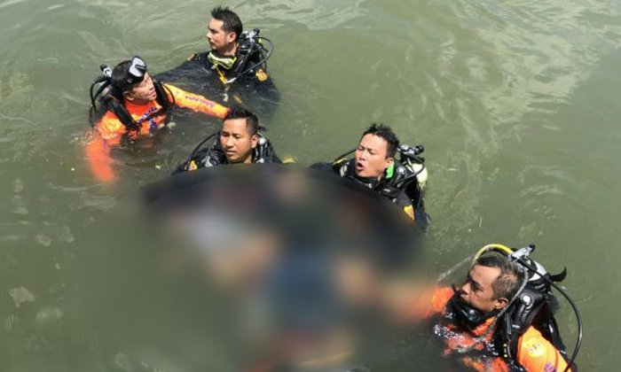 สาวทะเลาะแฟนโดดสะพานซังฮี้ หนุ่มก่อสร้างลงไปช่วย จมน้ำดับคู่
