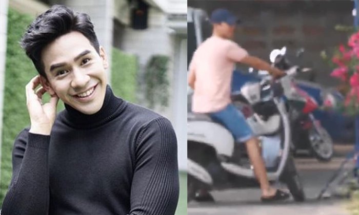 แฟนคลับ "โป๊ป" เปิดภาพชวนยิ้มพระเอกดังชิลมาก ใส่แตะ ขับมอเตอร์ไซค์ไปเลือกตั้ง