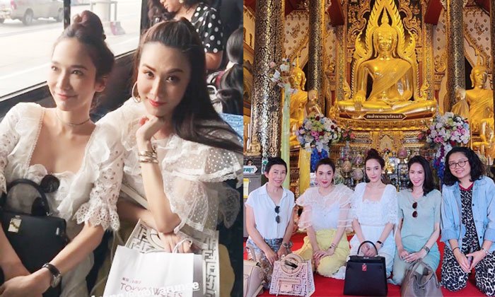 ชุดก็สวยใจก็งาม "อั้ม-เมย์" แทคทีมเพื่อนซี้บินไหว้พระที่พิษณุโลก