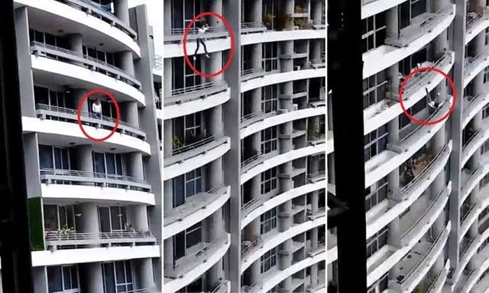 นาทีสุดสยอง สาวถ่ายเซลฟี่พลัดร่วงตกตึก 27 ชั้นต่อหน้าต่อตา
