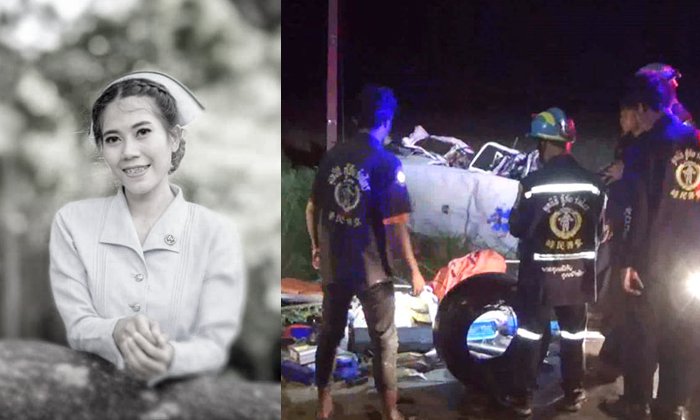 ตำรวจซิ่ง ชนรถ รพ.ส่งหญิงท้องแก่ พยาบาลสาวเคราะห์ร้ายเสียชีวิตขณะปฏิบัติหน้าที่