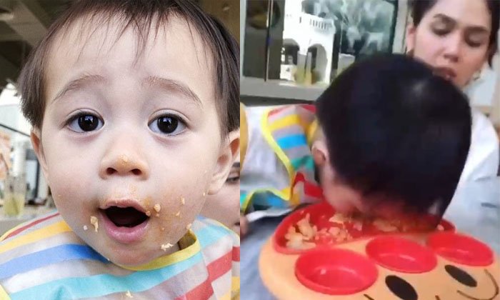 "แม่ชมพู่" ถึงกับสะพรึง ลีลากินข้าวของ "น้องสายฟ้า" ดูเอร็ดอร่อยมาก (คลิป)