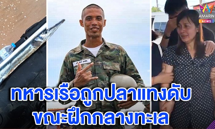 ทหารเรือถูกปลาเต็กเล้งพุ่งปักไหปลาร้า ดับสลดขณะฝึกกลางทะเล