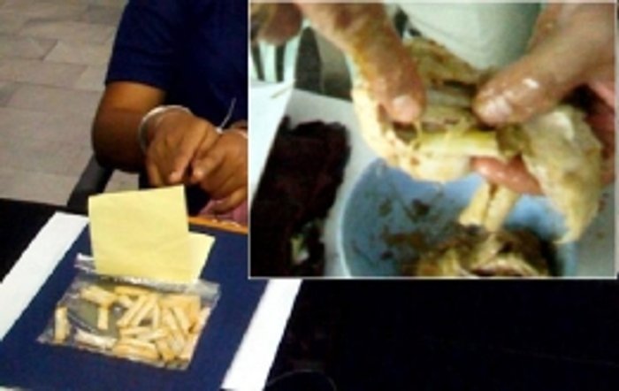 แสบ! มาเยี่ยมญาติในคุก แอบสอดยาไอซ์ในมัสมั่นไก่