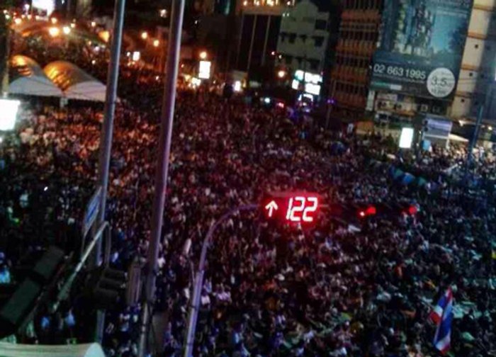 กปปส.อโศกถึงที่ตั้งหลังร่วมเวทีราชประสงค์