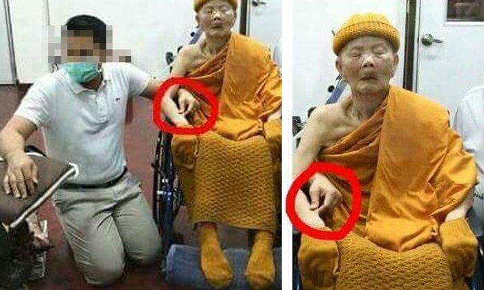 แชร์ว่อน! ภาพคล้ายลูกศิษย์หยิกแขนหลวงพ่อคูณ