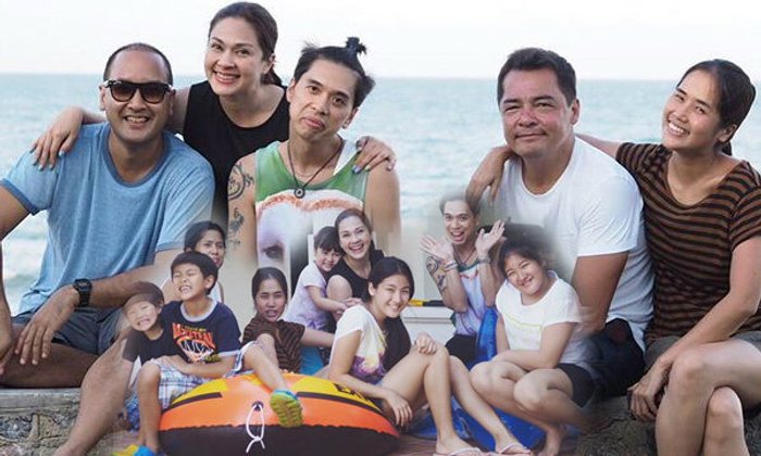 ภาพน่ารัก 2 ครอบครัวเฮฮาปาร์ตี้ริมทะเล