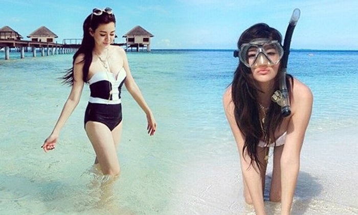 ดิว อริสรา หนีร้อน ตั้งท่าสวย-อวดหุ่นเป๊ะ ณ มัลดีฟส์