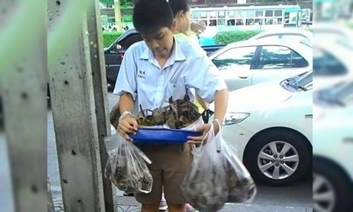 ชาวเน็ตชื่นชม น้องฟิวส์ เด็กม.2 ขายขนมหารายได้ช่วยแม่