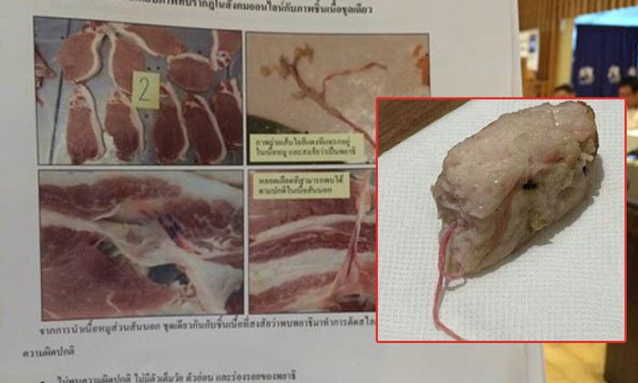 ร้านอาหารญี่ปุ่นชื่อดังแถลง ภาพคล้ายพยาธิในเนื้อหมู ที่แท้แค่เส้นเลือด