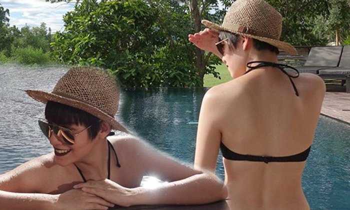 แซ่บเว่อร์! จ๊ะ จิตตาภา โชว์หลังขาวเนียนริมสระน้ำ