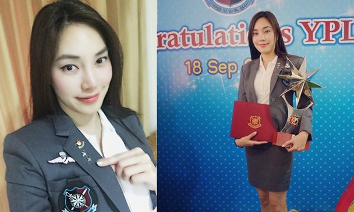 เมย์ พิชญ์นาฏ เรียนจบหลักสูตรของโรงเรียนนายร้อยตำรวจ