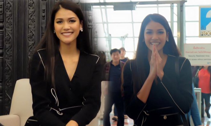 ชื่นมื่น แนท อนิพรณ์ มิสยูนิเวิร์สไทยแลนด์ เดินทางกลับถึงไทย