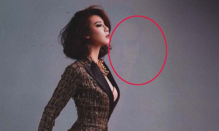 ภาพสะพรึง คริส หอวัง ถ่ายแบบมีเงาผู้ชายติดด้านหลัง