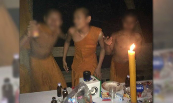 สังคมส่ายหน้า ภาพหลุดคล้ายพระจัดปาร์ตี้ ขวดยังคามือ