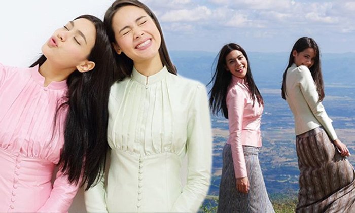 สวยแพคคู่ ญาญ่า คิมเบอร์ลี่ ในชุดไทยงานกฐินภูทับเบิก