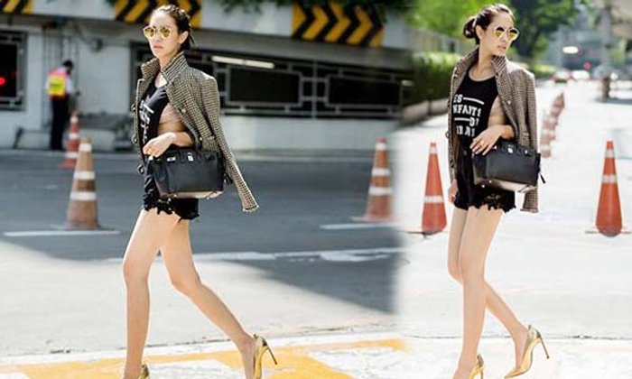 มิน พีชญา สุดเซ็กซี่โชว์เสื้อแหวกเว้ากับเรียวขาขาวเนียน