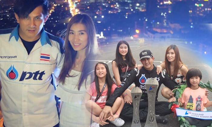 คุณพ่อสุดหล่อ พีท ทองเจือ กับภรรยาสุดสวยและลูกๆ 3 คน