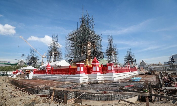 การก่อสร้างพระเมรุมาศคืบหน้าแล้วร้อยละ 47.9
