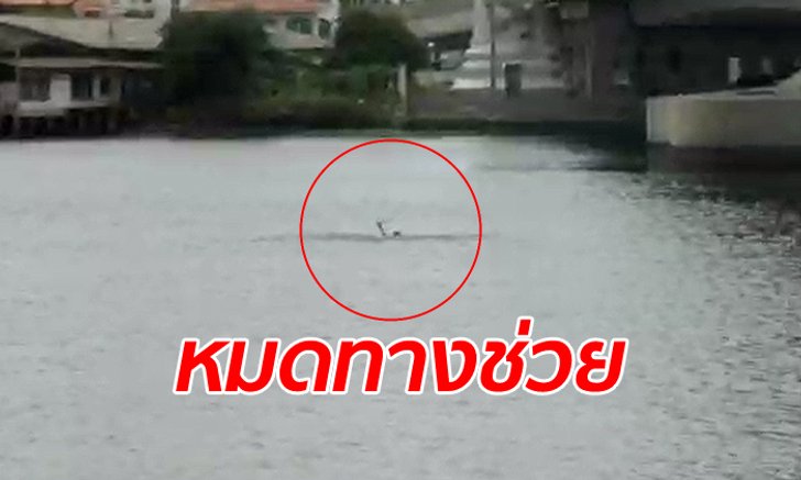 คลิปนาทีสุดท้าย หนุ่มคล้ายเด็กมัธยมตกแม่น้ำเจ้าพระยา ชูมือดิ้นรนก่อนจมหาย