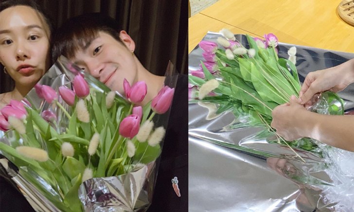 "เต้ย" จัดดอกไม้ช่อโต มอบให้ "อาเล็ก" วันเกิดอายุ 30 ฉลองง่ายๆ แต่อบอุ่นมาก