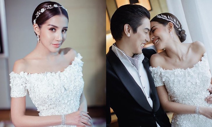"ใบเตย อาร์สยาม" เผยภาพชุดแต่งงานชัดๆ 1 ใน 7 ชุดสวยของเจ้าสาวป้ายแดง
