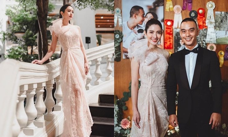 "แอฟ ทักษอร" สวยหวานยืนหนึ่ง ร่วมงานแต่งเพื่อนของ "สงกรานต์"
