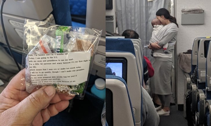 โซเชียลสุดประทับใจ แม่แจกขนม-ที่อุดหูผู้โดยสารร่วมไฟลท์ หวั่นลูกน้อยส่งเสียงดัง