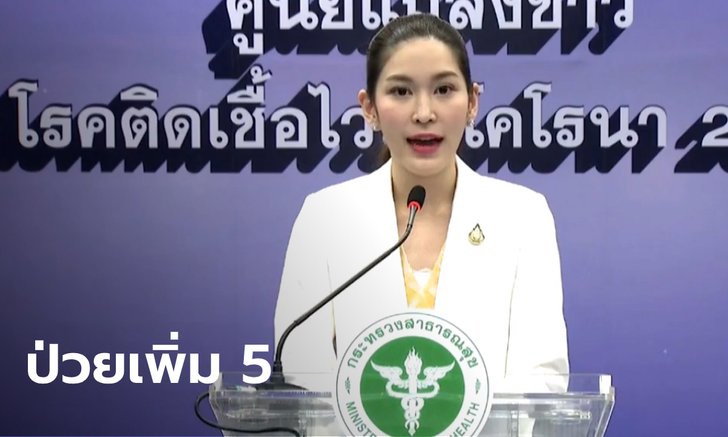 หมอบุ๋ม แถลงไทยติดเชื้อโควิด-19 เพิ่ม 5 ราย รวมป่วยสะสม 3,232 ราย