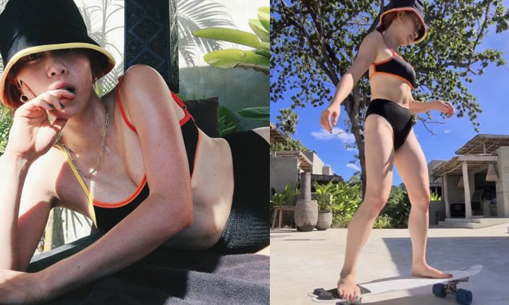 "พลอย หอวัง" โชว์สกิลแซ่บ นุ่งทูพีซเว้าสูง เล่นสเก็ตอย่างพลิ้ว