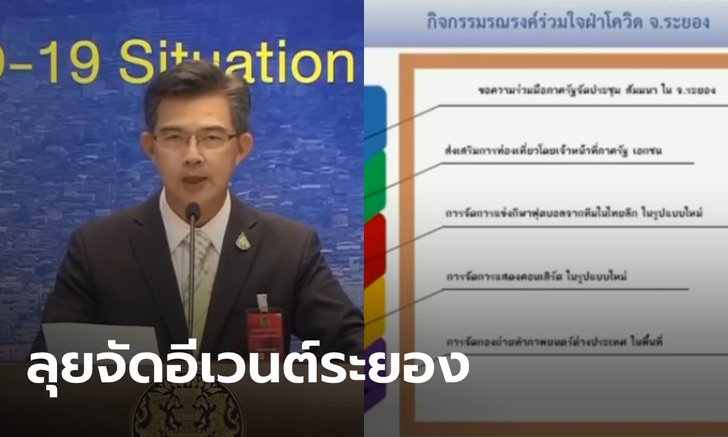 ศบค. เผยแผน "ร่วมใจฝ่าโควิดระยอง" ให้จัดแข่งบอล-คอนเสิร์ต-ถ่ายหนัง ฟื้นเศรษฐกิจท้องถิ่น