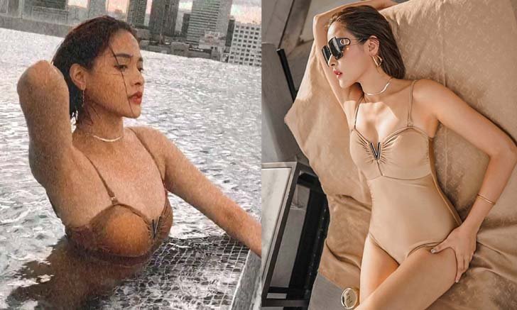 "ปุ๊กลุก" ทำใจสั่นอีกแล้ว อวดความแซ่บริมสระ ผิวสวยเนียนสะดุดตามาก
