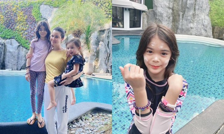 เปิดอาณาจักร "ธัญญ่า" มุมสระว่ายน้ำของ "น้องลียา" อลังการมาก