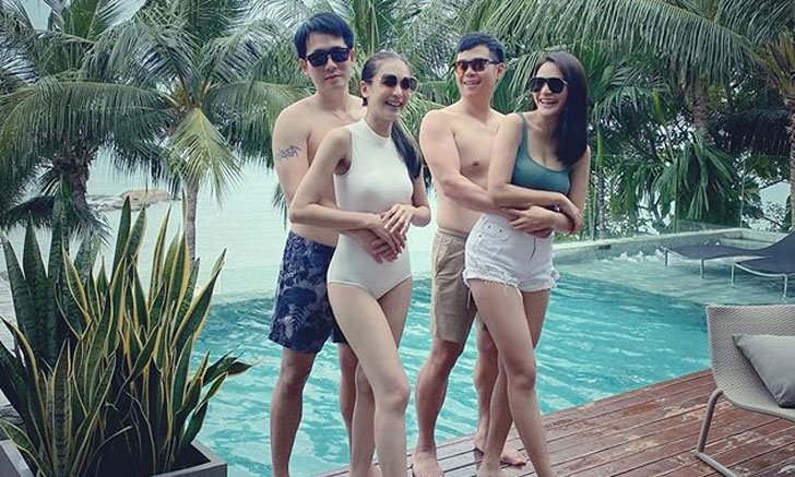 "เนย-กระแต" สองเพื่อนซี้พาลูกๆ เที่ยวทะเล ปล่อยภาพช็อตสวีทสามี