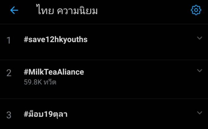 แฮชแท็ก #Save12HKYouths ขึ้นสู่อันดับ 1 เทรนด์ร้อนในทวิตเตอร์วันนี้ (19 ต.ค.)