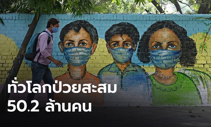 ทั่วโลกติดโควิด-19 สะสม 50.2 ล้านคน เฉพาะสหรัฐป่วยเพิ่มอีก 124,232 คน