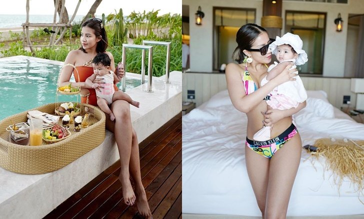 "ใบเตย" จัดทริปกระเตง "น้องเวทย์มน" เที่ยวทะเลหัวหิน คุณแม่แซ่บมาก