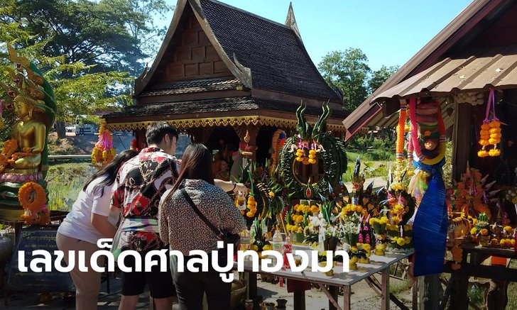 คอหวยตะลึงขณะขอเลขเด็ด! เจอรูปคล้ายใบหน้าคน-ตัวเลข บนต้นไม้หน้าศาลปู่ทองมา