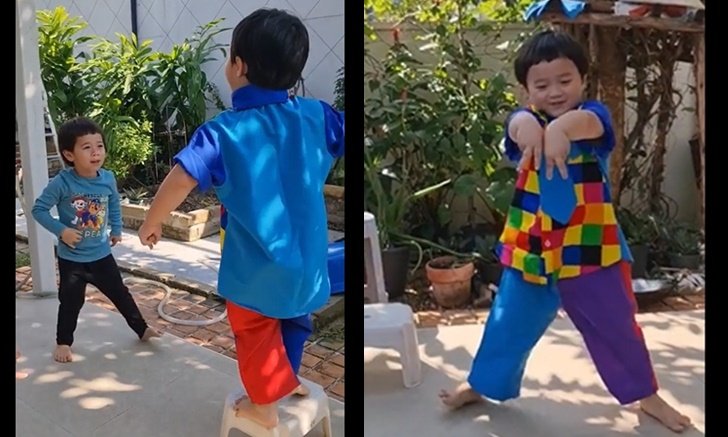 ชมพู่ขอนำเสนอ "น้องพายุ" เต้นโชว์ กำกับการแสดงโดย "พี่สายฟ้า"