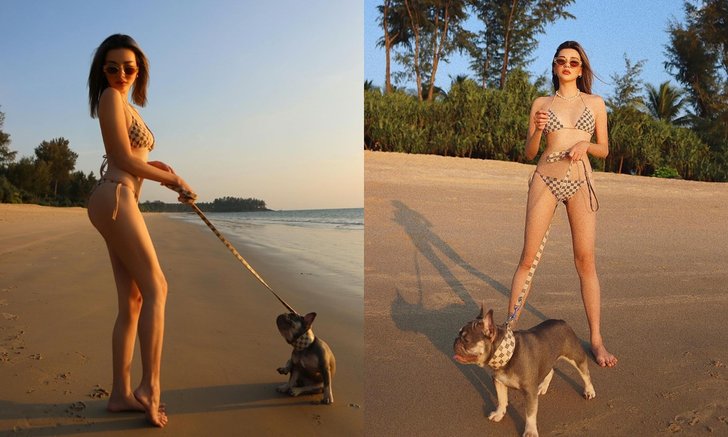"ดิว อริสรา" คอนเทนต์นี้แซ่บ! แทบลืมมองหน้า บิกินี่ ชายหาดและน้องหมา