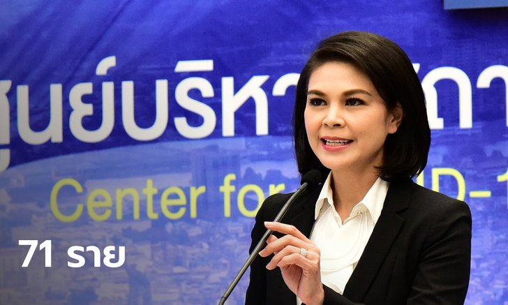 ศบค.รายงานสถานการณ์โควิดวันนี้ ไทยพบผู้ติดเชื้อ 71 ราย ป่วยสะสม 26,441 ราย