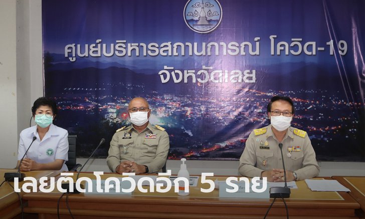 เลยพบผู้ติดโควิด-19 เพิ่มอีก 5 ราย ผู้ว่าฯ ย้ำปิดผับ งดจัดงานเลี้ยง สกัดระบาด
