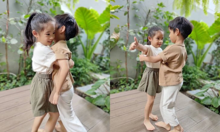 "อลิน-อลัน" ลูกพ่อโอ๊ค-แม่โอปอล์ รีวิวอยู่บ้านเล่นกันสองพี่น้อง บทสนทนาน่ารักมาก